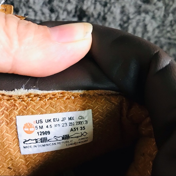 Timberland Boys 12909 Brown Leather Round Toe Lace Up Ankle Boots Size 5 M - Picture 10 of 13